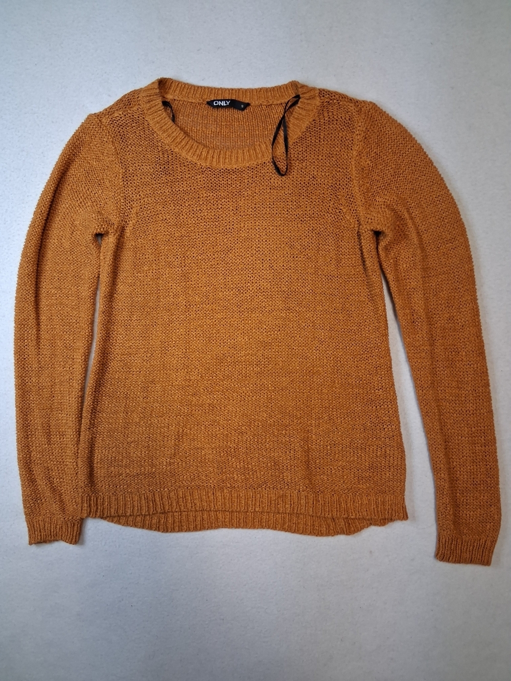 ONLY Women's Mustard Crewneck Knit Sweater